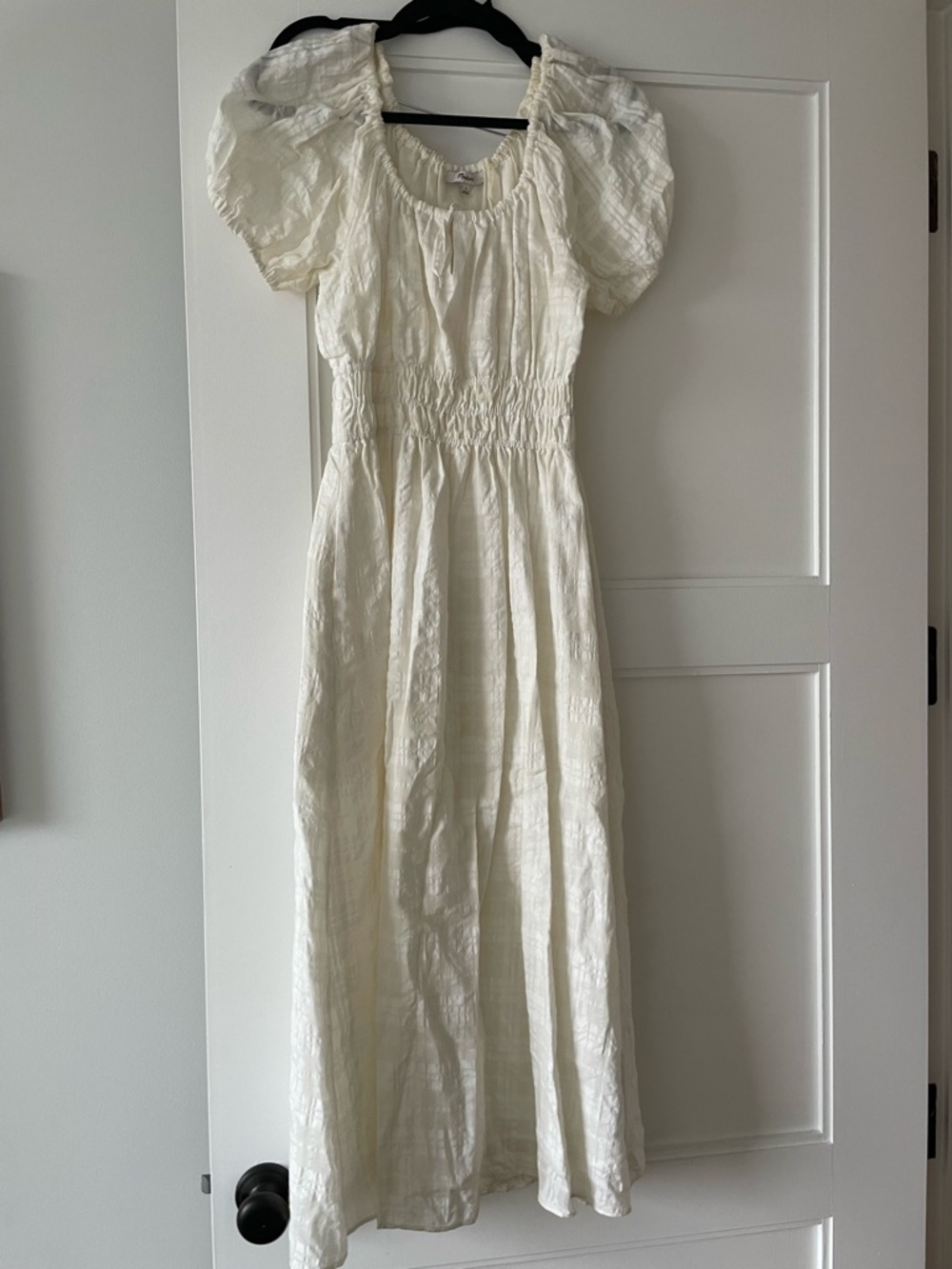 Madewell Cream Puff Sleeve Midi Dress - Cream